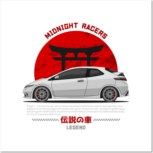 Midnight Racer White FN2 JDM Posters and Art